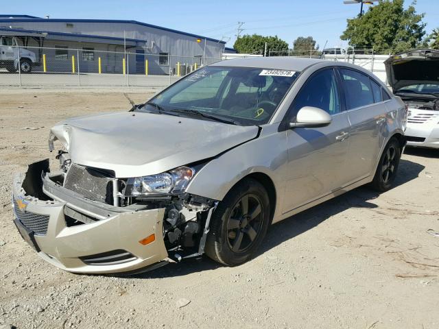 1G1PK5SB7E7169878 - 2014 CHEVROLET CRUZE LT SILVER photo 2