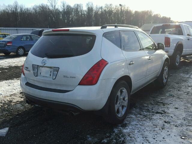 JN8AZ08W33W234514 - 2003 NISSAN MURANO SL WHITE photo 4