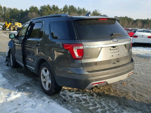 1FM5K8DH9GGB90490 - 2016 FORD EXPLORER X GRAY photo 3