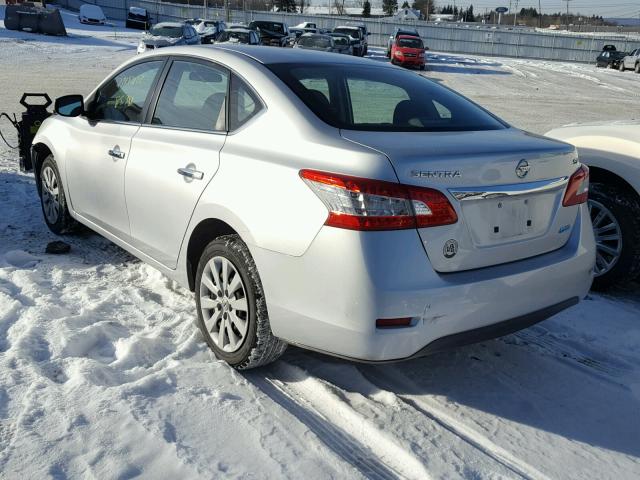 3N1AB7AP6EL659698 - 2014 NISSAN SENTRA S SILVER photo 3