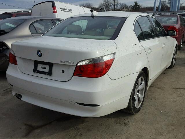WBANA53555B857124 - 2005 BMW 525 I WHITE photo 4