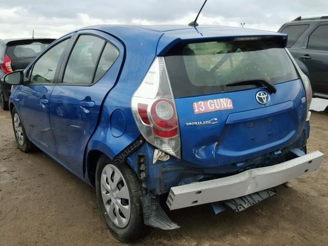 JTDKDTB33D1531988 - 2013 TOYOTA PRIUS C BLUE photo 3