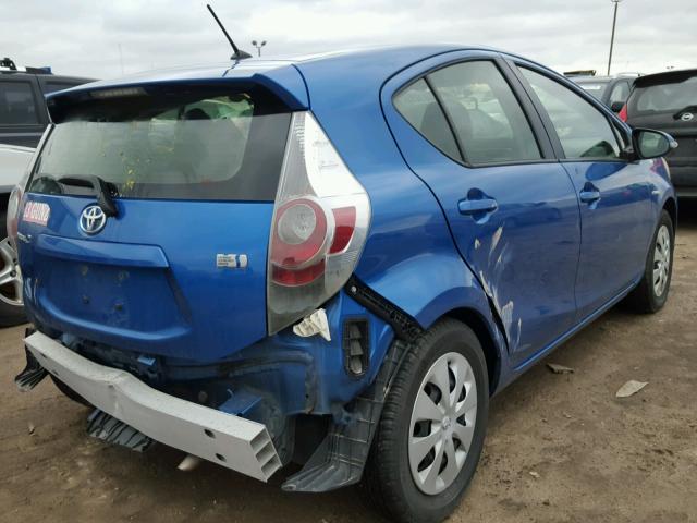 JTDKDTB33D1531988 - 2013 TOYOTA PRIUS C BLUE photo 4