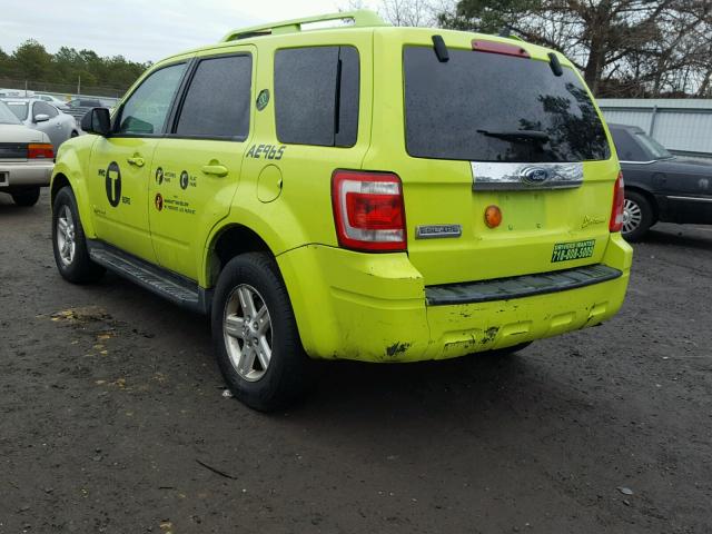 1FMCU49369KC41290 - 2009 FORD ESCAPE HYB GREEN photo 3