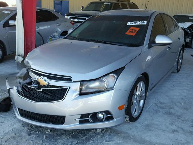 1G1PG5SB7E7273689 - 2014 CHEVROLET CRUZE LTZ SILVER photo 2