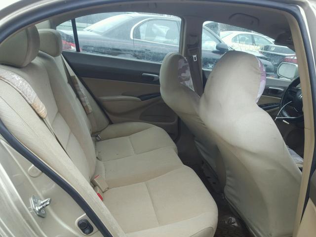 1HGFA16517L088082 - 2007 HONDA CIVIC LX BEIGE photo 6