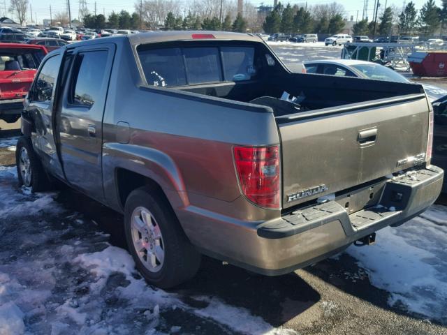 2HJYK16439H503474 - 2009 HONDA RIDGELINE BROWN photo 3