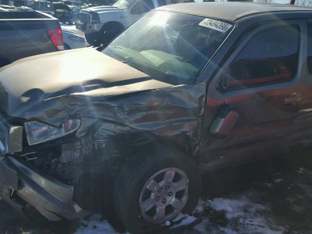 2HJYK16439H503474 - 2009 HONDA RIDGELINE BROWN photo 9