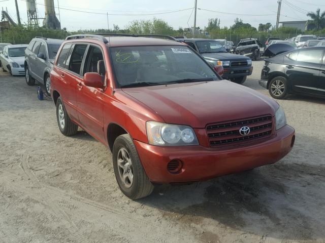 JTEGD21A830068567 - 2003 TOYOTA HIGHLANDER RED photo 1