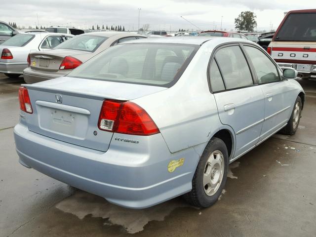 JHMES96614S014062 - 2004 HONDA CIVIC HYBR BLUE photo 4