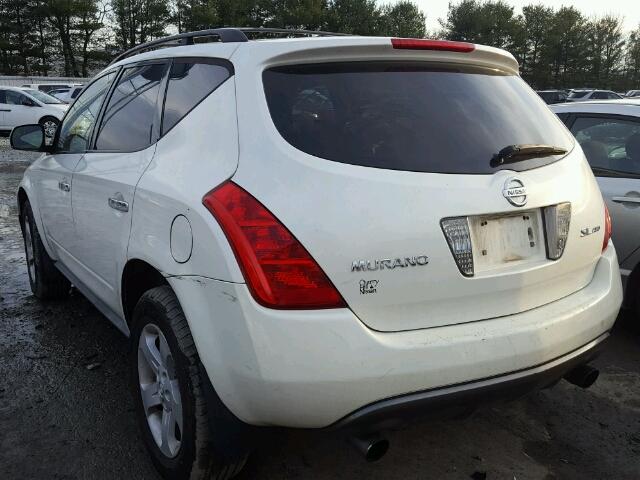 JN8AZ08W45W437513 - 2005 NISSAN MURANO SL WHITE photo 3