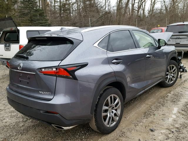 JTJBARBZ0G2082300 - 2016 LEXUS NX 200T GRAY photo 4