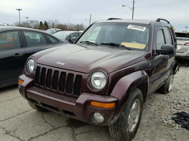 1J4GL58K54W283615 - 2004 JEEP LIBERTY LI MAROON photo 2