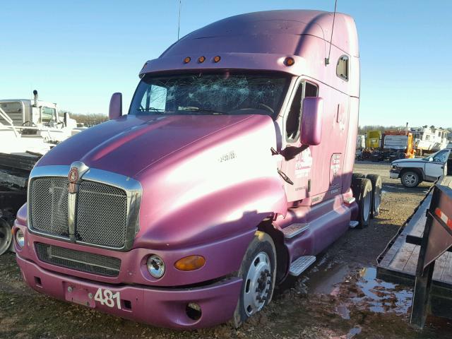 1XKTD49X57J176317 - 2007 KENWORTH CONSTRUCTI PURPLE photo 2