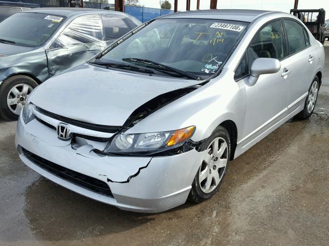 2HGFA16568H313837 - 2008 HONDA CIVIC LX SILVER photo 2