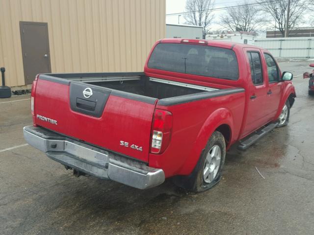 1N6AD09W97C406798 - 2007 NISSAN FRONTIER C RED photo 4