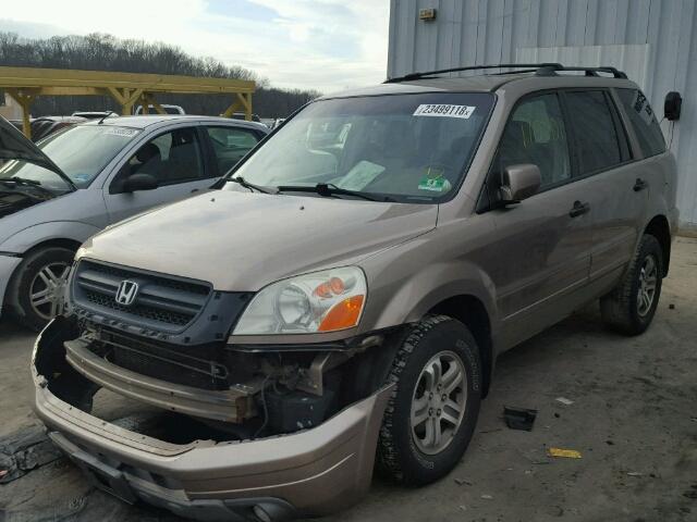 2HKYF18733H575810 - 2003 HONDA PILOT EXL TAN photo 2