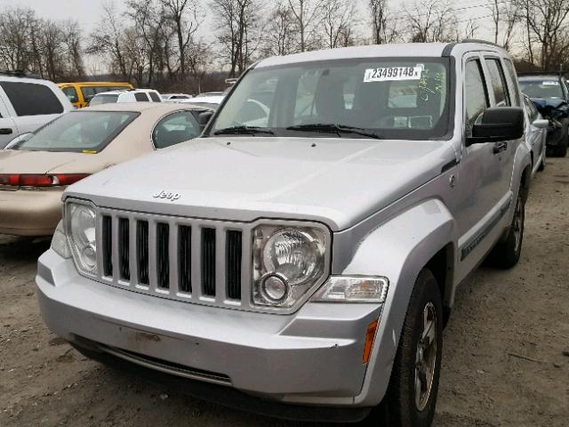 1J8GN28K98W174605 - 2008 JEEP LIBERTY SP SILVER photo 2