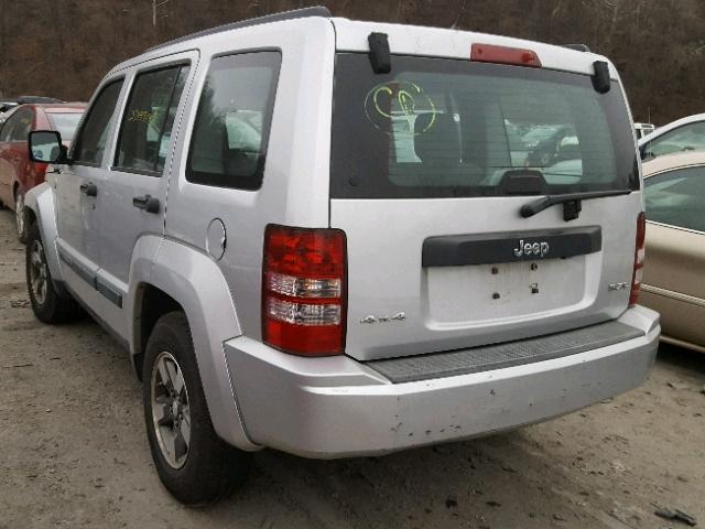 1J8GN28K98W174605 - 2008 JEEP LIBERTY SP SILVER photo 3