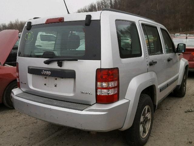 1J8GN28K98W174605 - 2008 JEEP LIBERTY SP SILVER photo 4