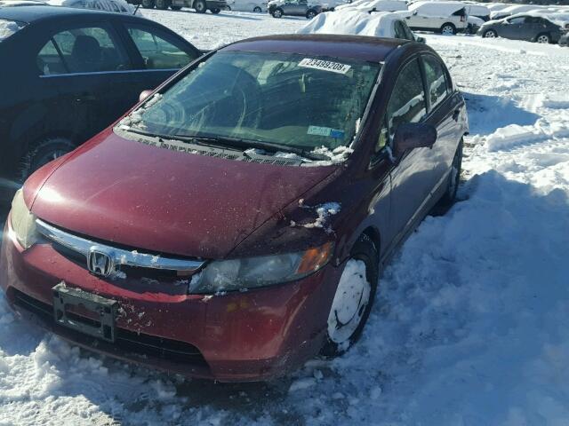 1HGFA16517L087501 - 2007 HONDA CIVIC LX MAROON photo 2