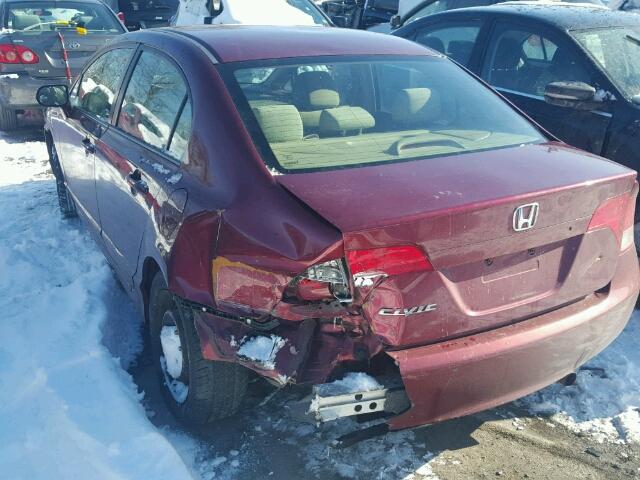 1HGFA16517L087501 - 2007 HONDA CIVIC LX MAROON photo 3