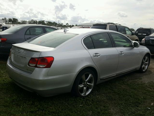 JTHBL96S485000416 - 2008 LEXUS GS 460 SILVER photo 4