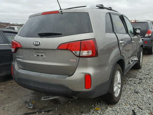 5XYKT3A61EG513683 - 2014 KIA SORENTO LX GRAY photo 4