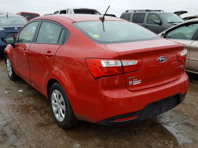 KNADN4A39C6075944 - 2012 KIA RIO EX RED photo 3