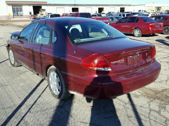 1FAFP53U35A253824 - 2005 FORD TAURUS SE RED photo 3