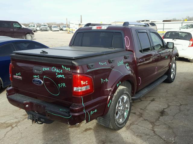 1FMEU33878UB31262 - 2008 FORD EXPLORER S MAROON photo 4