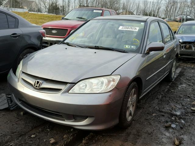 2HGES26705H539819 - 2005 HONDA CIVIC EX GRAY photo 2