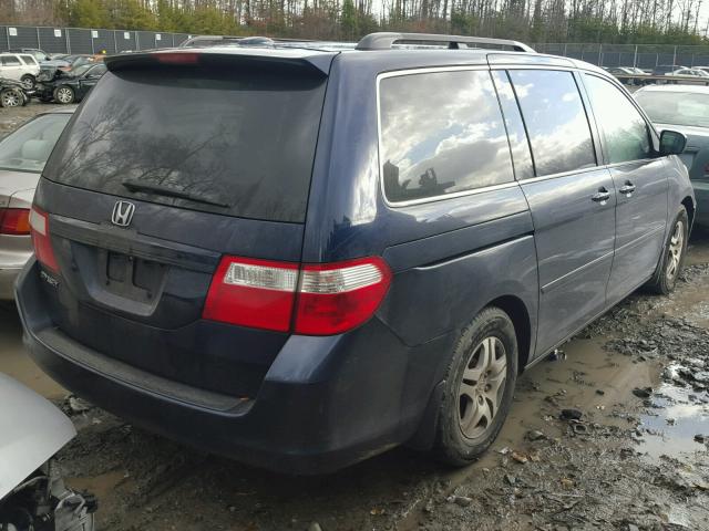 5FNRL387X7B024464 - 2007 HONDA ODYSSEY EX BLUE photo 4