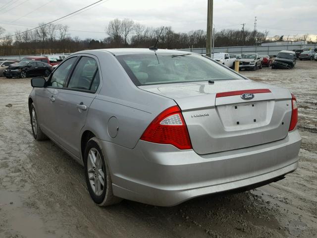 3FAHP0GA6AR270113 - 2010 FORD FUSION S SILVER photo 3