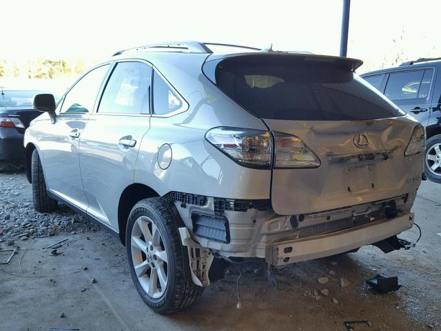 2T2ZK1BA2BC046883 - 2011 LEXUS RX 350 SILVER photo 3