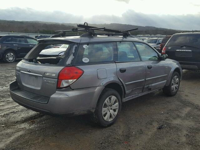 4S4BP60C696316879 - 2009 SUBARU OUTBACK SILVER photo 4