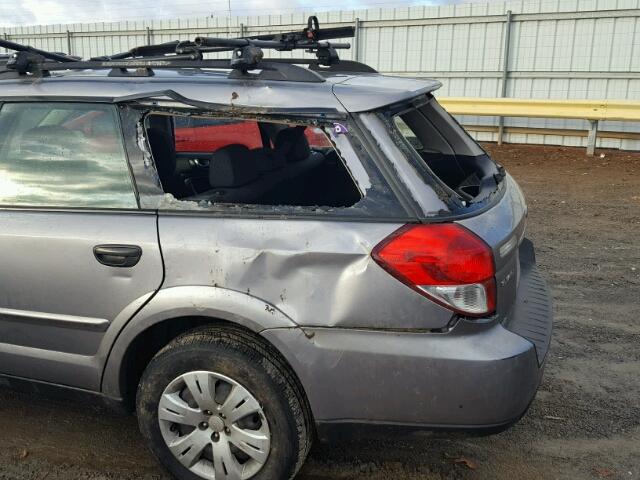 4S4BP60C696316879 - 2009 SUBARU OUTBACK SILVER photo 9