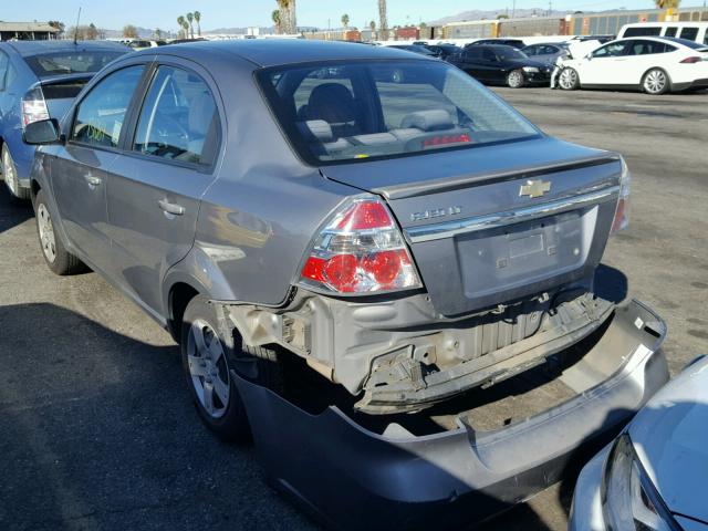 KL1TD5DE4AB129666 - 2010 CHEVROLET AVEO LS GRAY photo 3