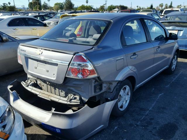 KL1TD5DE4AB129666 - 2010 CHEVROLET AVEO LS GRAY photo 4