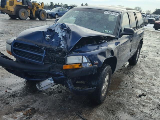 1B4HS28NXYF244916 - 2000 DODGE DURANGO BLUE photo 2