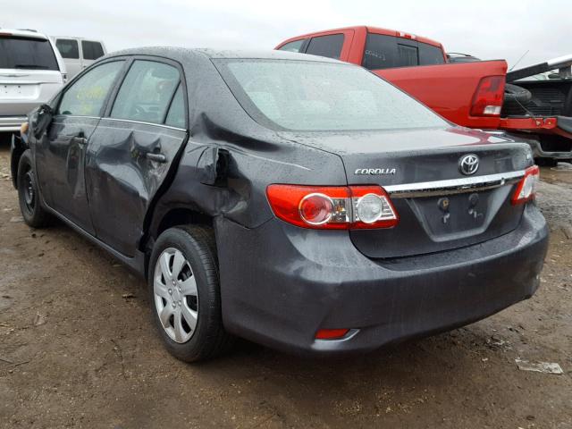 2T1BU4EE0DC032726 - 2013 TOYOTA COROLLA BA GRAY photo 3