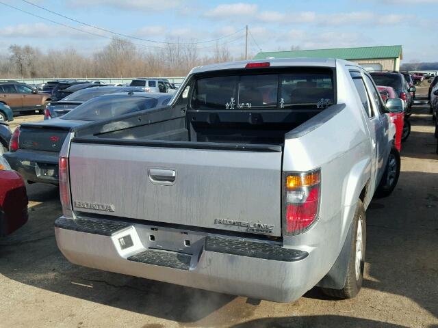 2HJYK16597H501847 - 2007 HONDA RIDGELINE SILVER photo 4