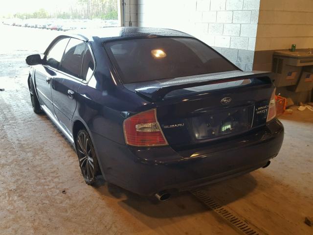 4S3BL676266216192 - 2006 SUBARU LEGACY GT BLUE photo 3