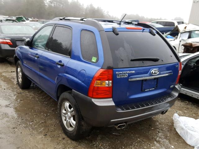 KNDJE723487483663 - 2008 KIA SPORTAGE E BLUE photo 3