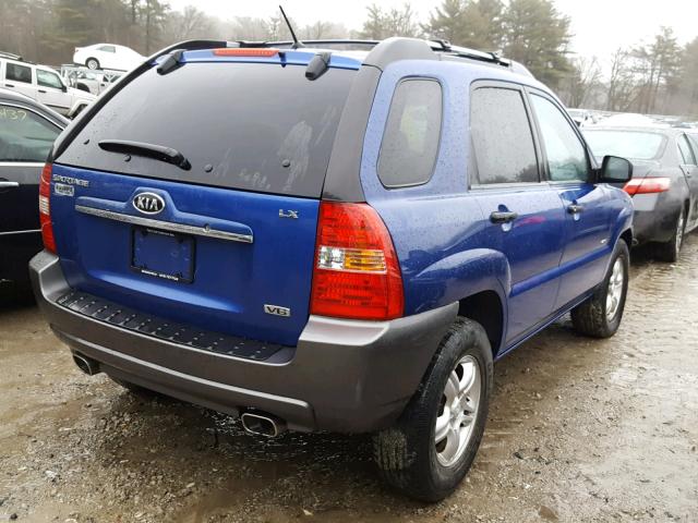 KNDJE723487483663 - 2008 KIA SPORTAGE E BLUE photo 4