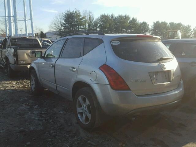 JN8AZ08W95W411926 - 2005 NISSAN MURANO SL SILVER photo 3