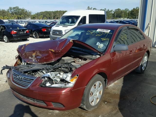 5NPET46C69H494659 - 2009 HYUNDAI SONATA GLS BURGUNDY photo 2