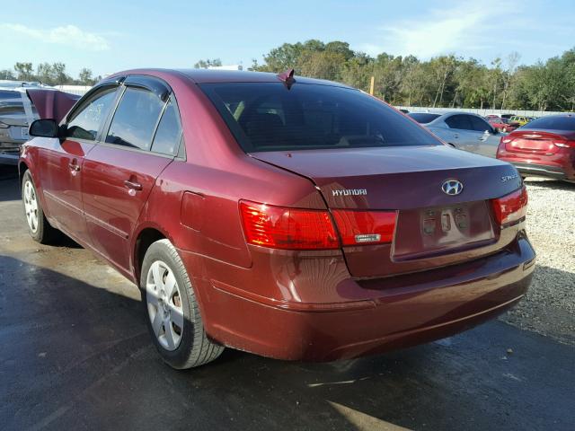 5NPET46C69H494659 - 2009 HYUNDAI SONATA GLS BURGUNDY photo 3