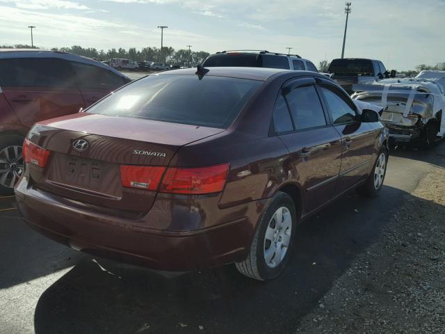 5NPET46C69H494659 - 2009 HYUNDAI SONATA GLS BURGUNDY photo 4