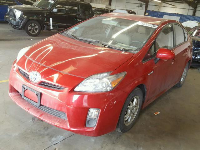 JTDKN3DU3A0230660 - 2010 TOYOTA PRIUS RED photo 2